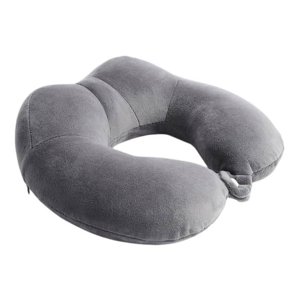 memory foam nakkepude U-formet nakkestøtte til rejse, kontor og hjem - ergonomisk 360° cervikal støtte, åndbar skum, kompakt 30cm x 28cm x 12cm Grey
