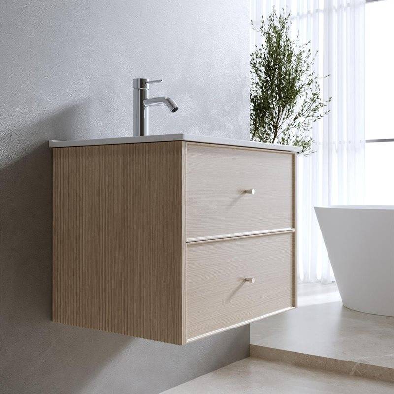Tvättställsskåp Nooli Living Frid 610 mm Ljus Ek Mässing