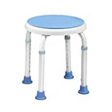 LZQ Duschpall, duschstol, justerbar höjd 36–51 cm och 360° vridbar badrumspall, duschhjälp, halkskydd, badsits av aluminium och plast för åldrar, gravida kvinnor