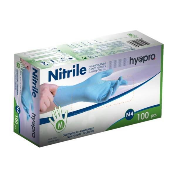 Puderfria Nitrilhandskar | Storlek: M | Blå | 100st