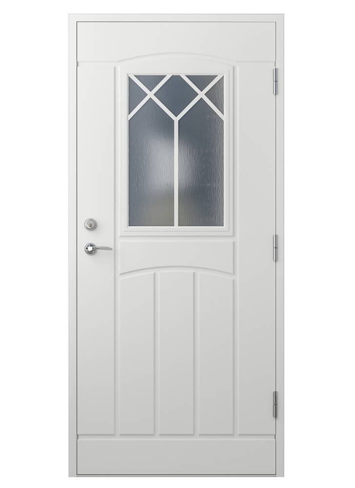 Ytterdörr Mia - med glas 8x20 Högerhängd Cotswoldglas Vit NCS S0502-Y