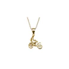 Men's Off-Road Mountain Bike Pendant Necklace in 9ct Gold - gold