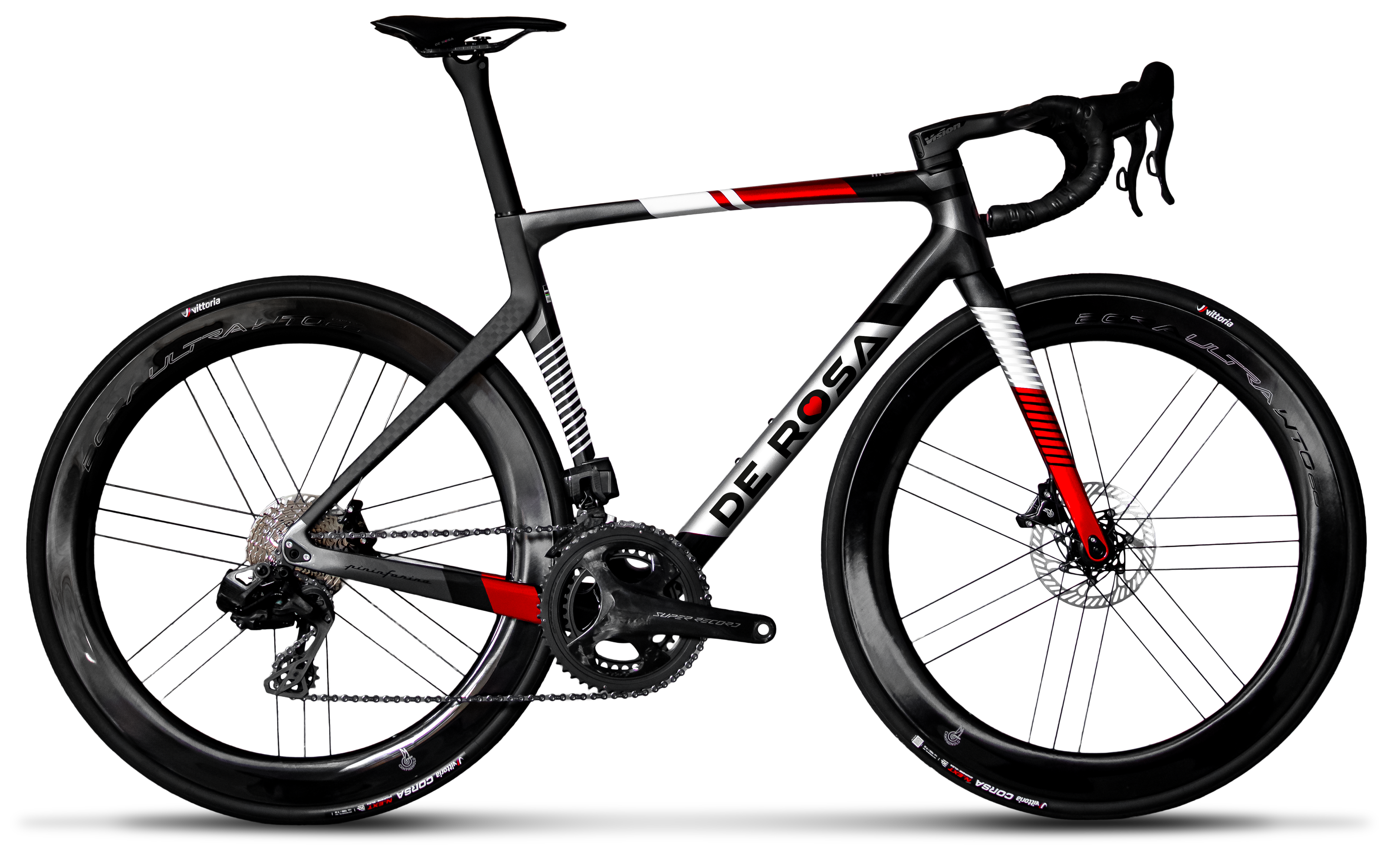 De Rosa Settanta 70 Dura Ace Di2 12s | Fulcrum Speed 42 | Vision Metron 5D - Origine Stealth / Size 50.5 / BR 55.1 (178-185 cm)