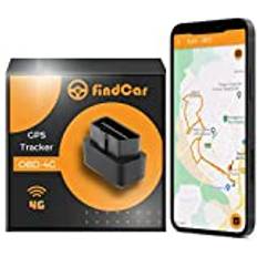 findCar OBD 4G - GPS Tracker för bil OBD [GPS OBD 4G]. Utan installation. Plats i realtid. Larm: Överhastighet, Stöldskydd och Geo-fence