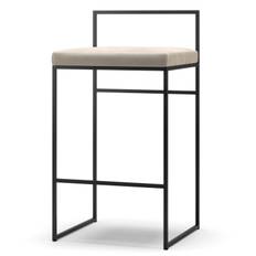 Department - Barstol Med Ryggstöd 80 Cm Svart / - Beige Sammet