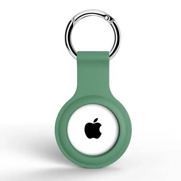 Apple AirTag nøglering i blød og holdbar silikone. Fyrrenåle grøn..