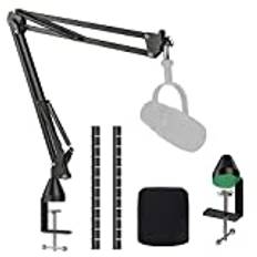 YOUSHARES MV7 Mic Boom Arm Stand med Pop Filter - Kraftig mikrofonstativ Foam Mic Covers Vindruta Kompatibel med Shure MV7 Microphone