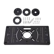 Nimomo Routerbord Insättningsplatta Aluminium Routerplatta, Router Basplatta Routermallar Precision Router Bordsplatta Insättningsplatta Universal Router Flip Board Med 2 Enheter Och Justerbara Hål