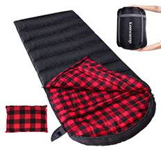 Keencamp sovsäck utomhus för vuxna, täcke sovsäck med vänster dragkedja, 3–4 säsonger sovsäck liten förpackningsstorlek, utökar större, varm och vattenavvisande, camping, vandring, jakt