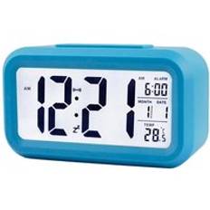Väckarklocka ledd digital väckarklocka stor display med kalender för hemmakontor resebord klocka snooze elektronisk barnklocka - Blå