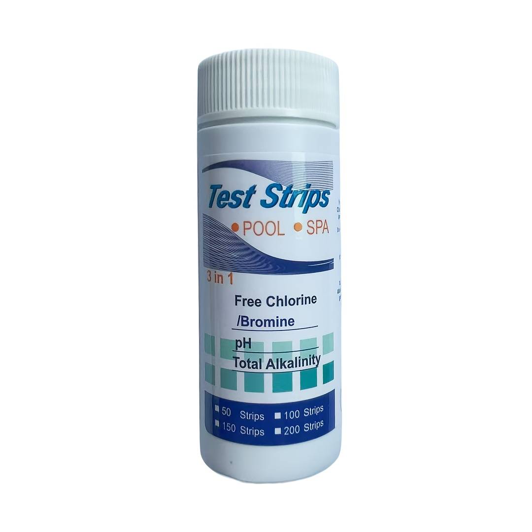 TEMU 3-in-1 Swimming Pool Water Test Strips For Detecting /bromine, Ph, And Total Alkalinity, 50 Strips Per Bottle. Ph, , Alkalinity, And Bromine Hardness Test Strips For Water Quality