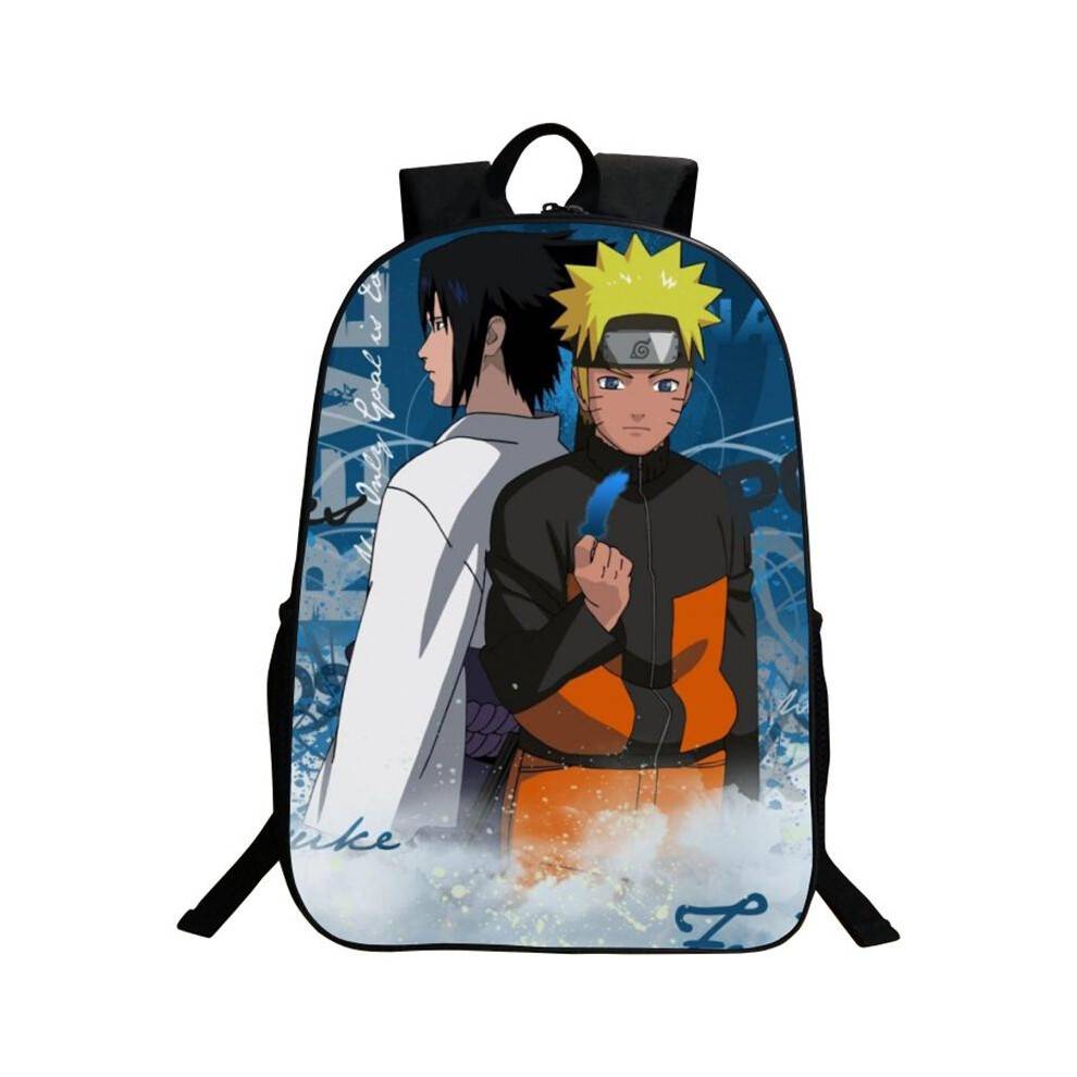 (White Orange)Anime Ninjia Naruto Kakashi Uchiha Itachi Book Bag Backpack Satchel Schoolbag