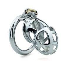 LAHTI Manlig kyskhetsanordning i rostfritt stål kukbur Penisringlås kyskhetsbälte för sexleksak för vuxna spel (40mm ring)