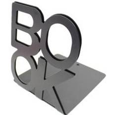 2 st / par bok alfabetformad metall bokstöd metall bokstöd järn stöd hållare skrivbord står kontor studentbokhylla för böcker - Svart