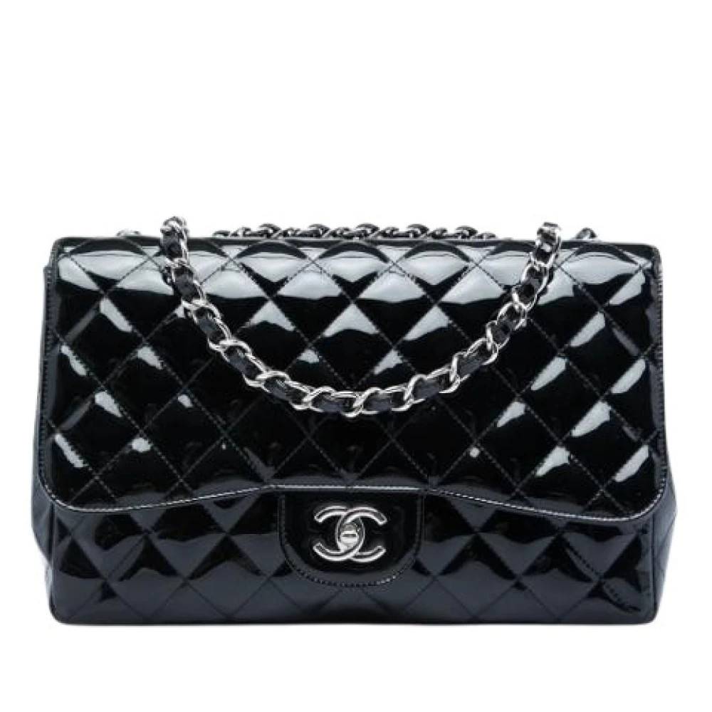 Chanel Vintage Pre-owned Quilted Patent Shoulder Bag - Vintage - Dame - Sort - ONE SIZE - Uld