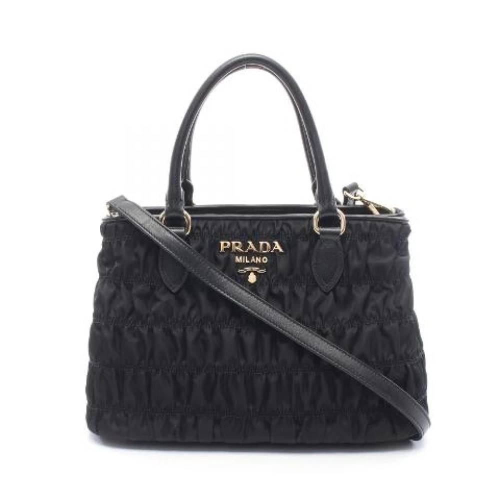 Prada Vintage Pre-owned Tessuto Gaufre 2-vejs tote taske - Vintage - Dame - Sort - ONE SIZE - Uld