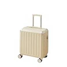 18-tums Mini Cabin Resväska, Liten Resväska, Liten Lätt lösenord Cabin Resväska med Mugghållare Lämplig för affärsresor (Off white)