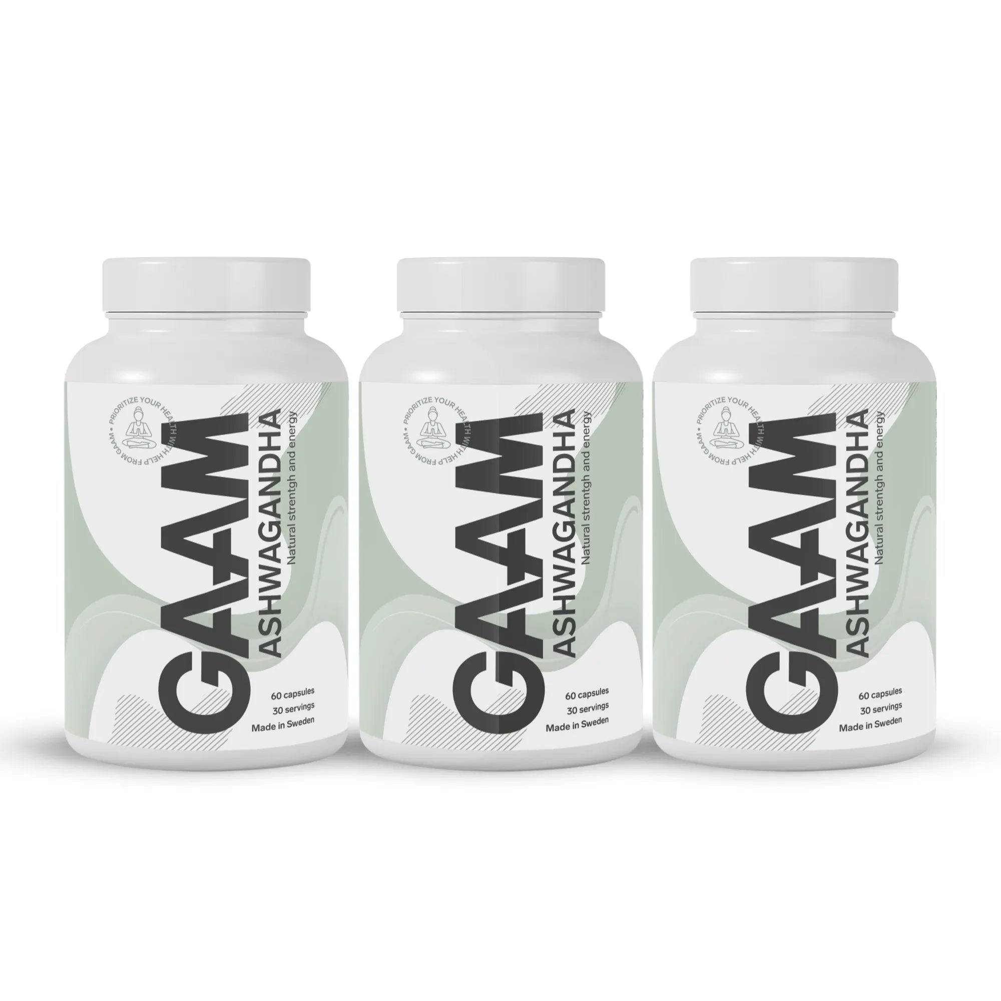 3 X Gaam Ashwagandha 60 Caps