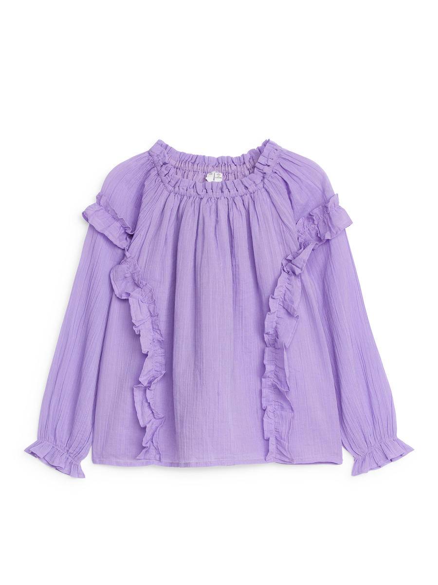 ARKET Krinklad Blus Med Volang -Lila, 92