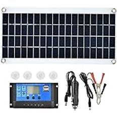 Solpanel, Solpanel Kit, Polykristallin Panel Solar Kit, 8W Solpanel Laddning for Portable Solar Generator 60A Styrkabel Solar System for bil/yacht/båt LED-ljus