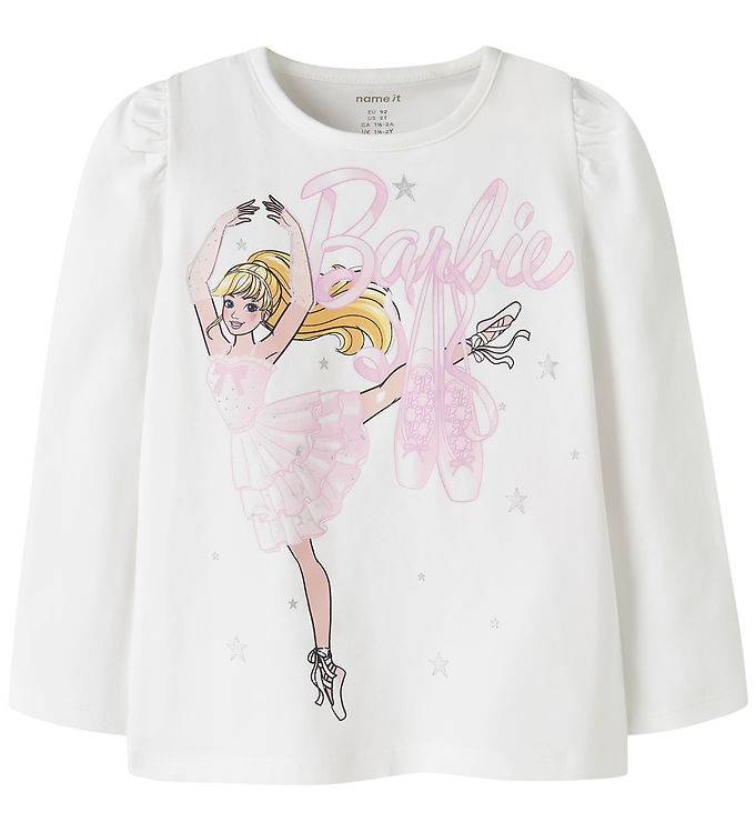 Name It Tröja - NmfOrdi - Barbie - Bright White - Name It - 4 år (104) - Tröja