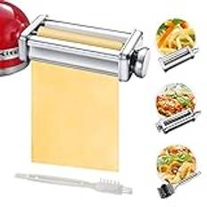 Gdrtwwh Pastaskärare fastsättningsset för KitchenAid stativblandare inklusive nudelgitterrulle, spaghettiskärare, pastarulle och rengöringsborste