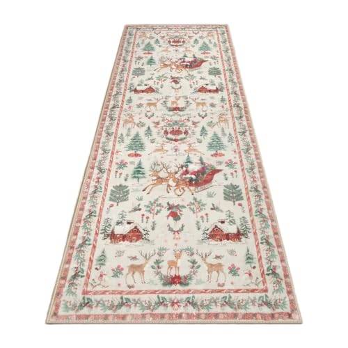 Christmas Kitchen Rugs - 6.56x1.97ft Elk Non-Slip Washable Decoration