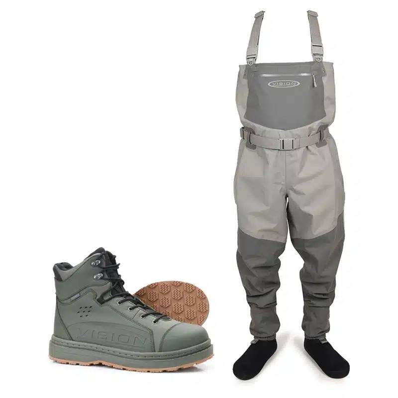 Vision Koski Grey & Koski Green 2.0 Gummi Vadarpaket (Storlek vadare: XL Long, Storlek Vadarsko Gummisula: 43)