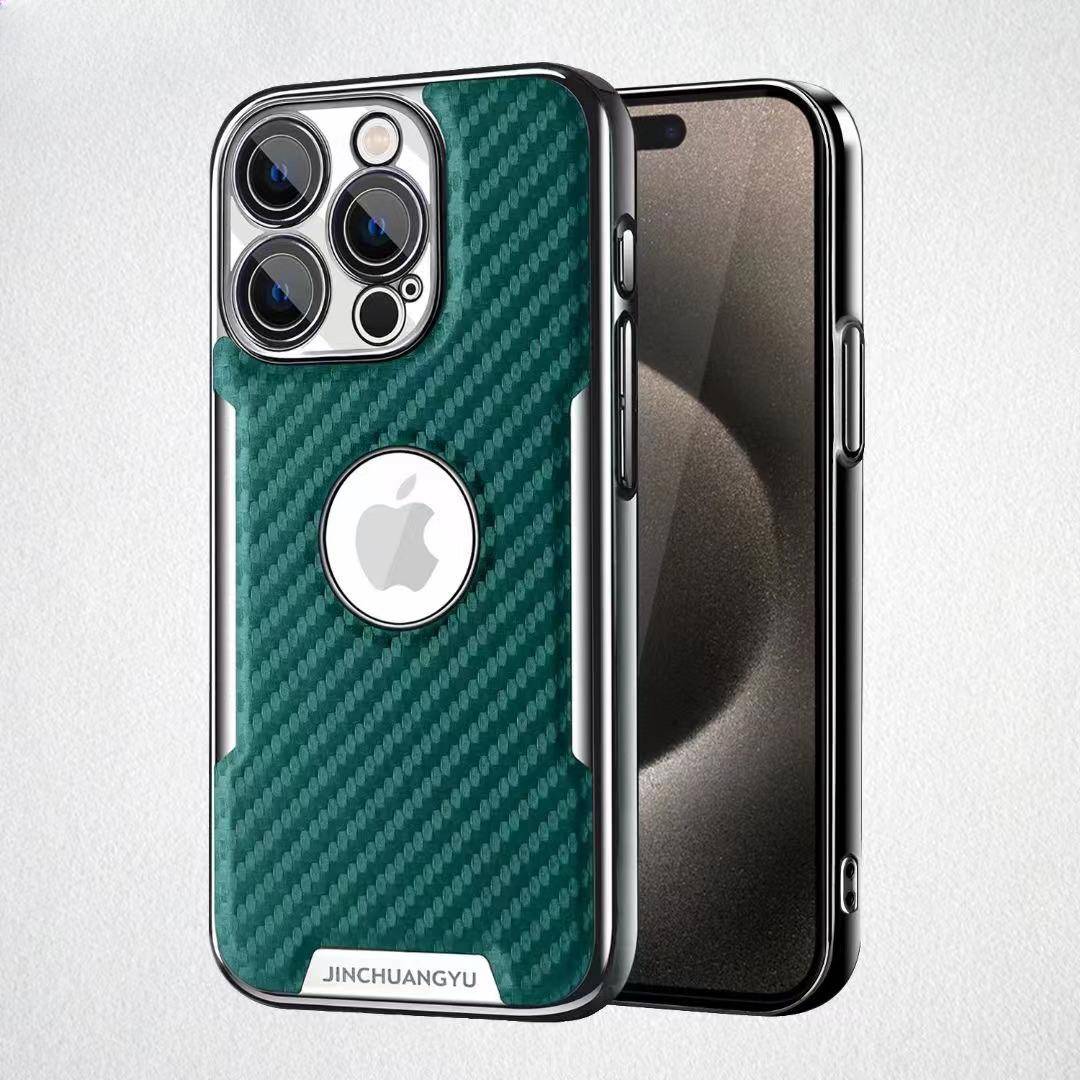 Carbon Fiber Is Suitable for IPhone 15Pro Mobile Phone Case Lens Film 14/13 Full-inclusive Protective Case Apple 15Plus