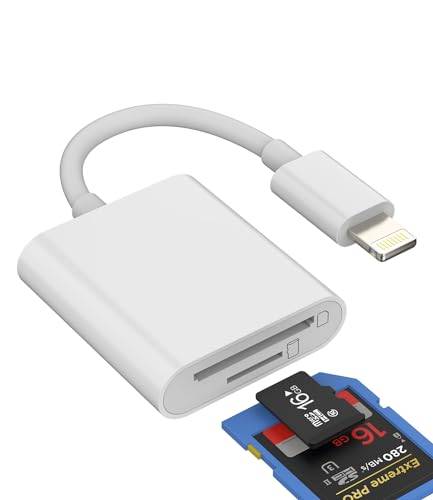 SD-kortläsare Micro SD minneskort kortläsare till Lightning Klinke adapter (2-i-1) Apple kortläsare distributör tillbehör kort hubb för iPhone 14 13 12 11 Pro Max Mini 8 7 Plus X Xs Xr Se 6 iPad Air