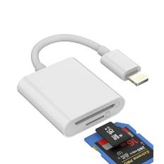 SD-kortläsare Micro SD minneskort kortläsare till Lightning Klinke adapter (2-i-1) Apple kortläsare distributör tillbehör kort hubb för iPhone 14 13 12 11 Pro Max Mini 8 7 Plus X Xs Xr Se 6 iPad Air