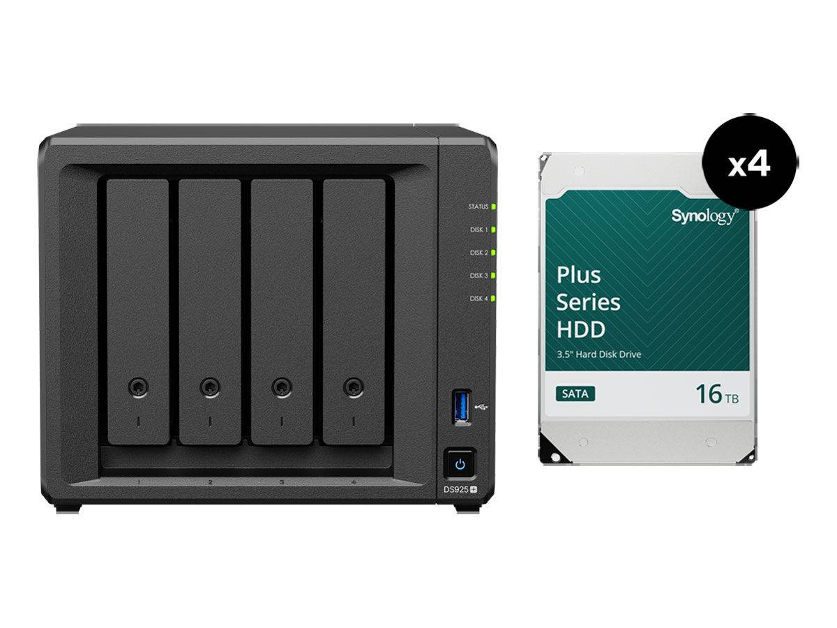 DS925+ NAS with 4 x 16TB HAT3310