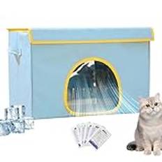 Cat Air Conditioner House, Foldable Cat Air Conditioner House, Dogs Cooling House, Air Conditioning 6 Ice Packs Oxford Cloth, Large Cat Cave, Easy To Use, Portable for Home nd Pets