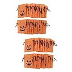 Abaodam 50 St Godispåse Små Goodiebags Pumpa Dragsko Påse Halloween Dragsko Halloween Paketpåse Halloween Säckväv Festväska Säckväv Godispåsar Mini Godispåsar Linné Jul Souvenir Barn