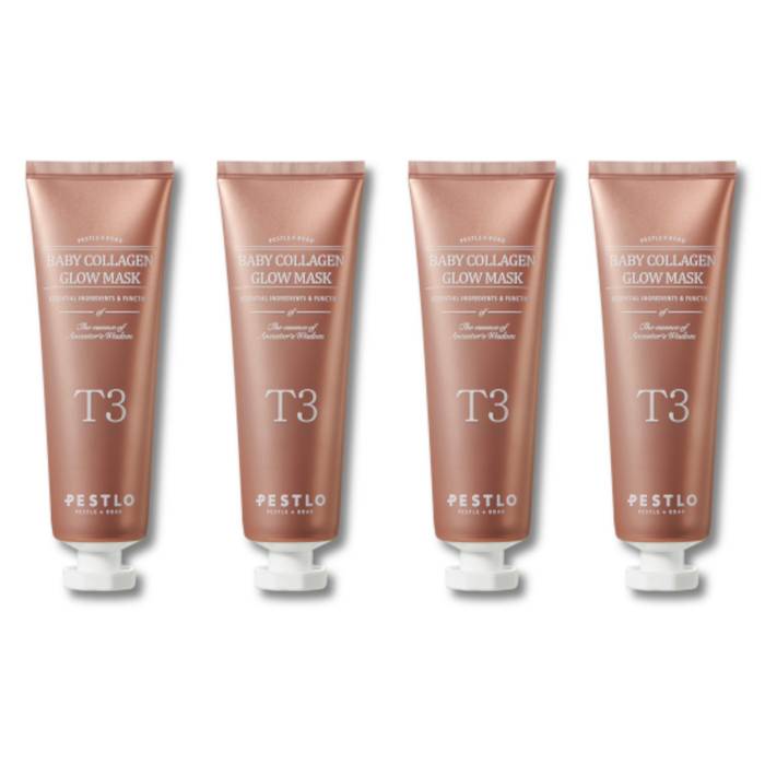 PESTLO - T3 Baby Collagen Glow Mask - 70ml (4ea) Set - black