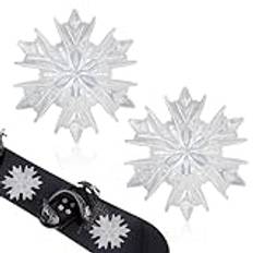 2st Snowboard Stomp Pads, 3D Clear Snowflake Stomp Pads Snowboardåkning Antisladd Matta Snowboard Spike Stomp Grip Pad för Vinter Snö Is Skidor Tillbehör