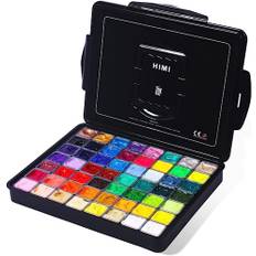 ARTFLY HIMI Gouache färgset, 56 färger x 30 ml inklusive 8 metallic och 6 neonfärger, unik design av gelékoppar i en bärväska Gouache ogenomskinliga vattenfärger