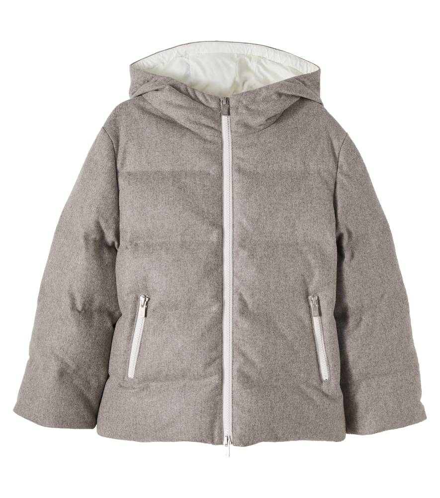 Brunello Cucinelli Kids Hooded virgin wool puffer jacket