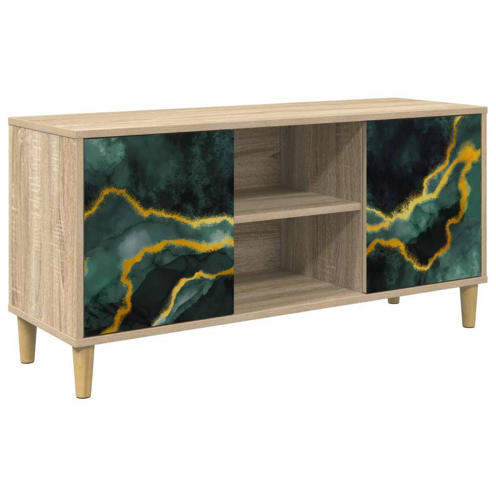 TV-skåp WIJHE 102 x 33 x 50 cm Sonoma-ek Konstruerat trä