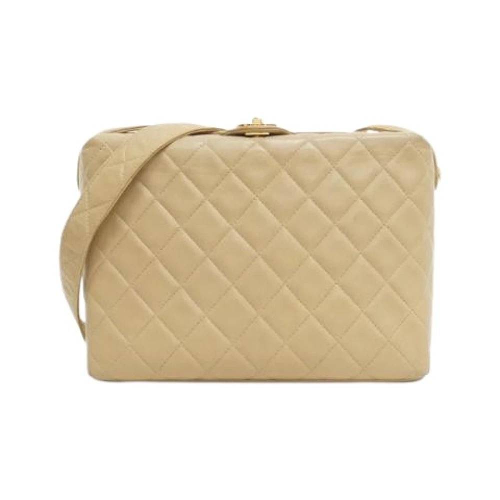 Chanel Vintage Pre-owned Vintage Cross Body Bag - Vintage - Dame - Beige - ONE SIZE - Læder