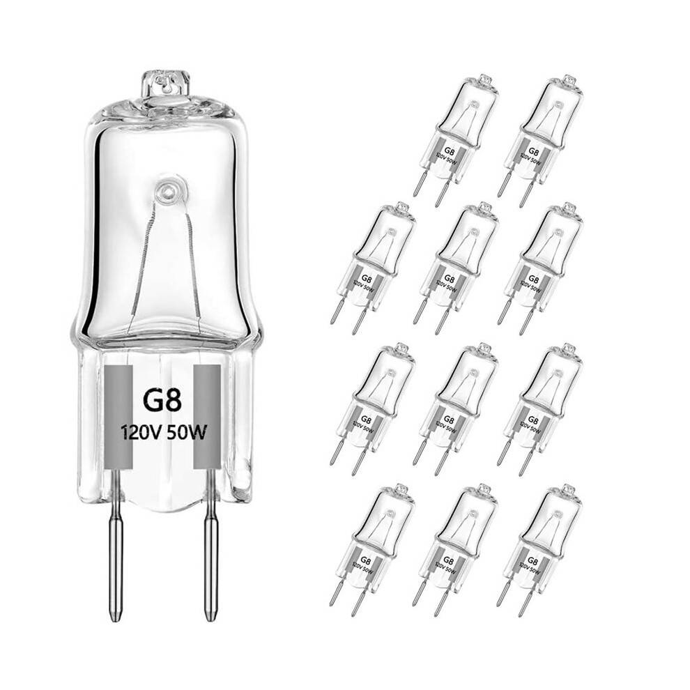 12pcs G8 Halogen Light Bulbs 50W 120V for Microwave Ovens, Candle Warmers, and More