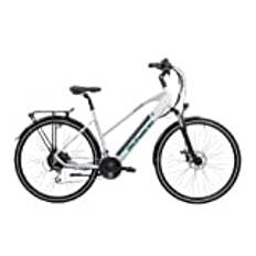 F.lli Schiano E-Wave, E Bike Trekking 28 Zoll, 36V 11.6Ah Abnehmbarer Akku, Motor 250W 50Nm, Trekking EBike für Herren/Damen, Weiss