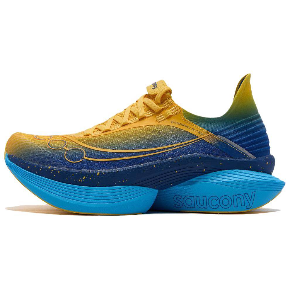 Saucony Endorphin Elite 2 Htc Kina Mångsidiga Bekväma Slitstarka Lågskurna Löparskor Herr sneaker Gul Blå S30994-204 cm
