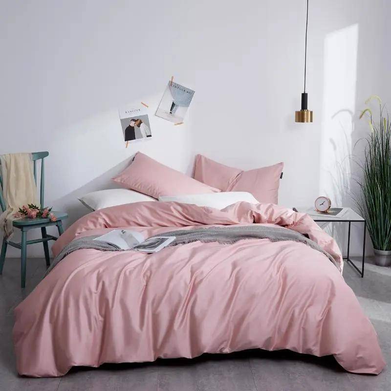 Påslakanset i 100% bomull rosa, 200 x 200 cm (6Pcs)
