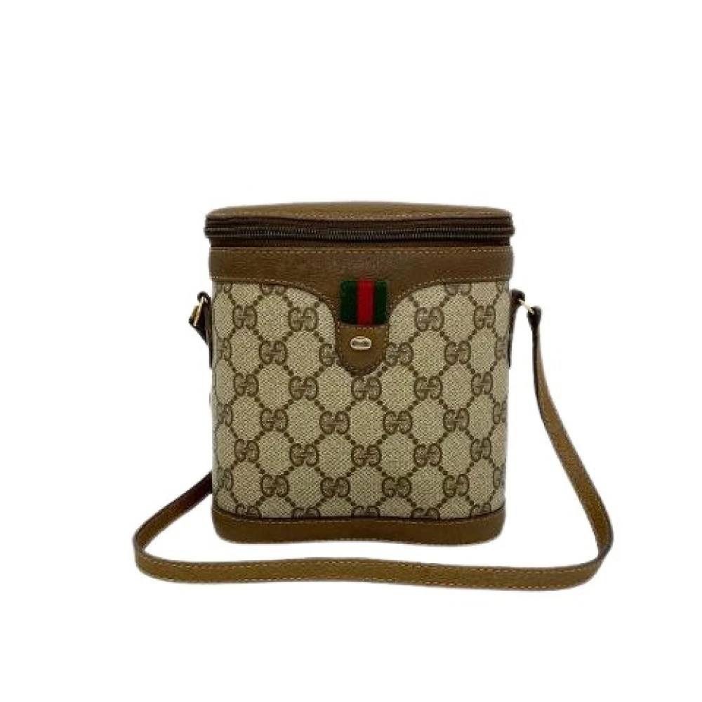 Gucci Vintage Pre-owned Læder PVC Mini Skuldertaske - Vintage - Dame - Brun - ONE SIZE - Uld