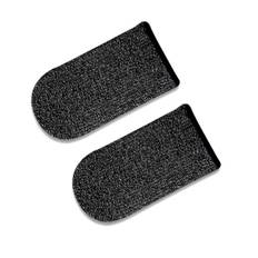Finger Sleeves -Tumvantar för Mobil Gaming Silver fiber (2-pack) Svart one size