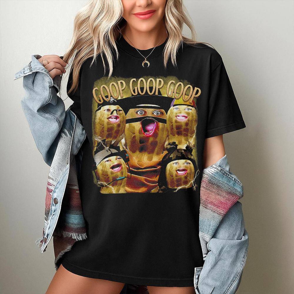 Rolig The Burnt Peanut GOOP Bungulato Hyllningströja Peanut GOOP Bungulato s Kläder Grafisk Kortärmad T-shirt Unisex cm black