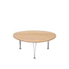 Bruno Mathsson - Mi 323 Trisuperellips - Ek - Höjd: 63 cm - Soffbord - Bruno Mathsson - Träfärgad - Metall/Trä