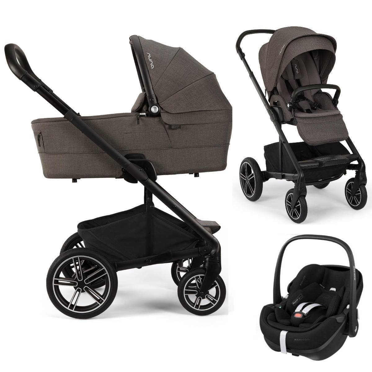 Nuna MIXX Next Pram Set 3 in 1 incl. Maxi Cosi Pebble 360 Pro 2 I-Size - Thunder