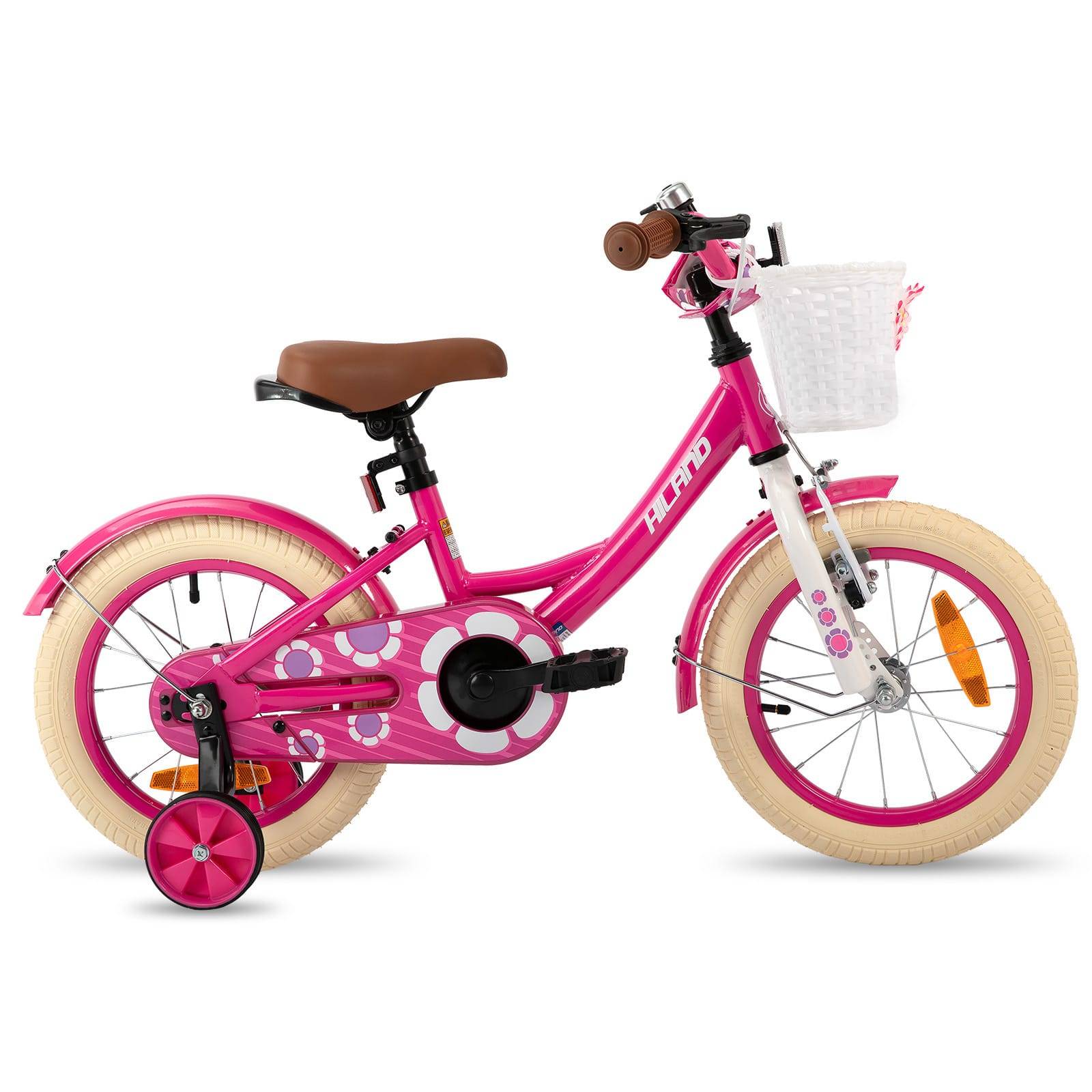 Engstrup Børnecykel til Små Børn - Pink 12" 14" 16" , V-bremse og aftageligt støttehjul 3-8 år. Pink 14.